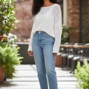 Free People White Knit Sweater
